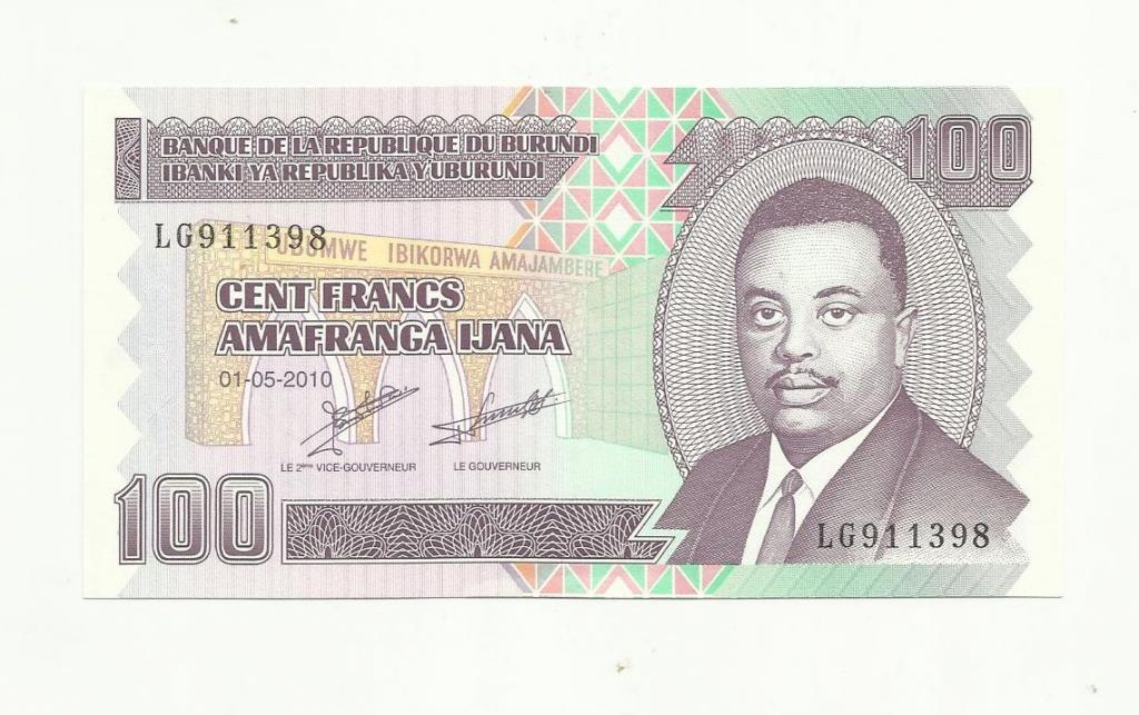 Бурунди. 100 франков. 2010 г.UNS