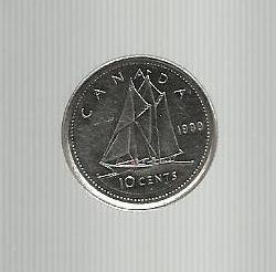 Канада 10 центов 1999 г