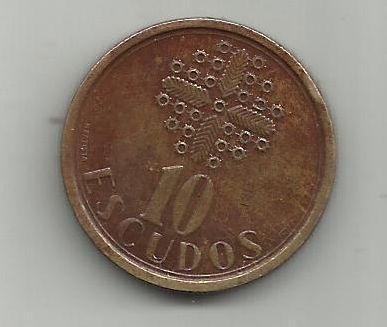 Португалия 10 эскудо 1990