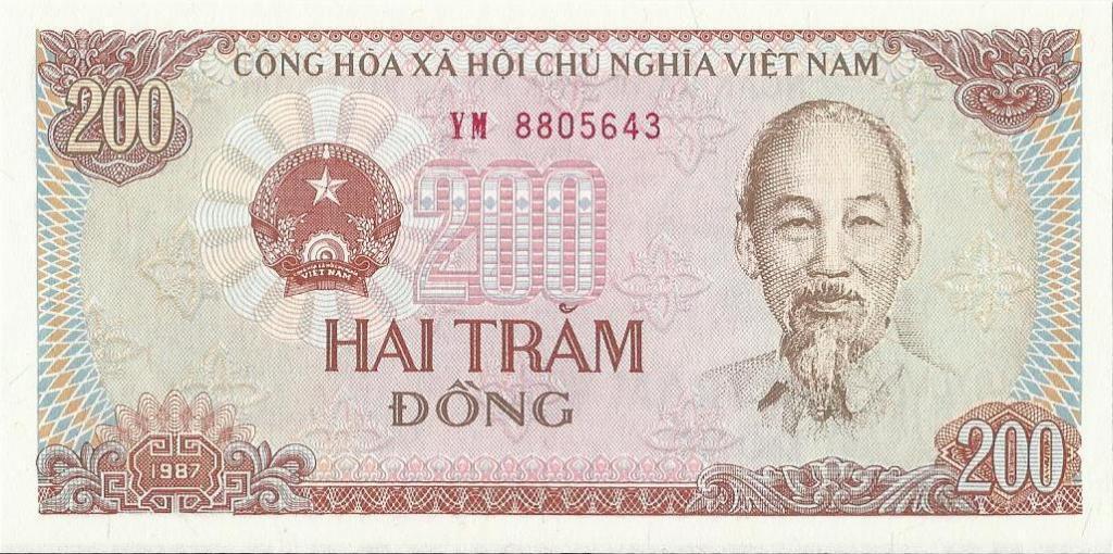 Вьетнам, 200 донгов, 1987 г. UNC