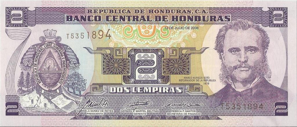 Гондурас, 2 лемпиры, 2006 г. UNC