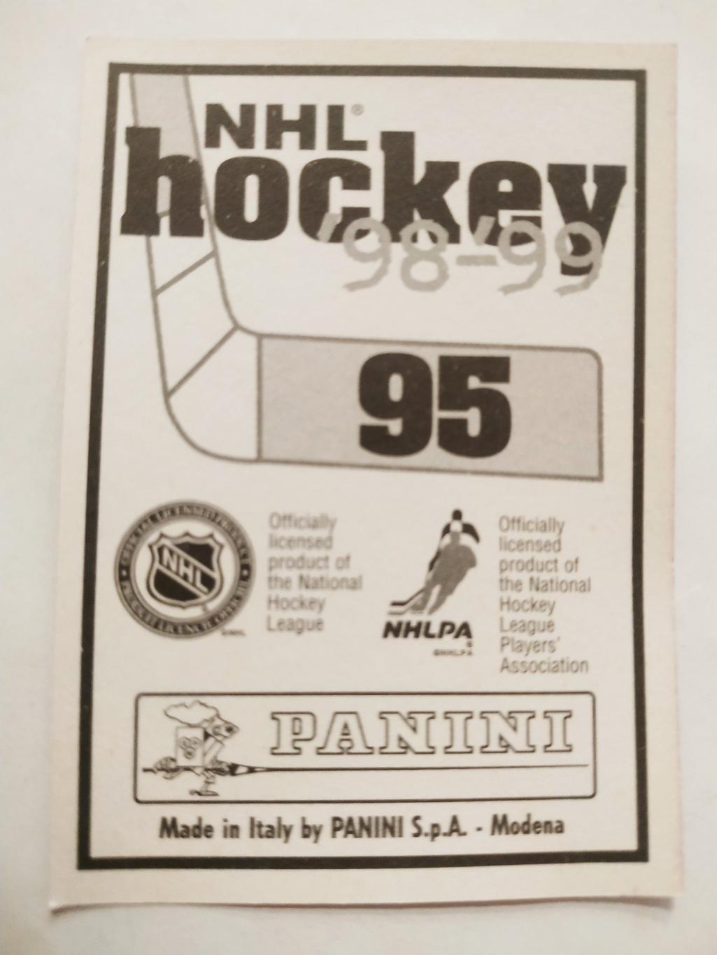 ХОККЕЙ НАКЛЕЙКA НХЛ ПАНИНИ 1998-1999 КОЛЛЕКЦИЯ NHL PANINI TAMPA BAY LIGHTNING#95 1