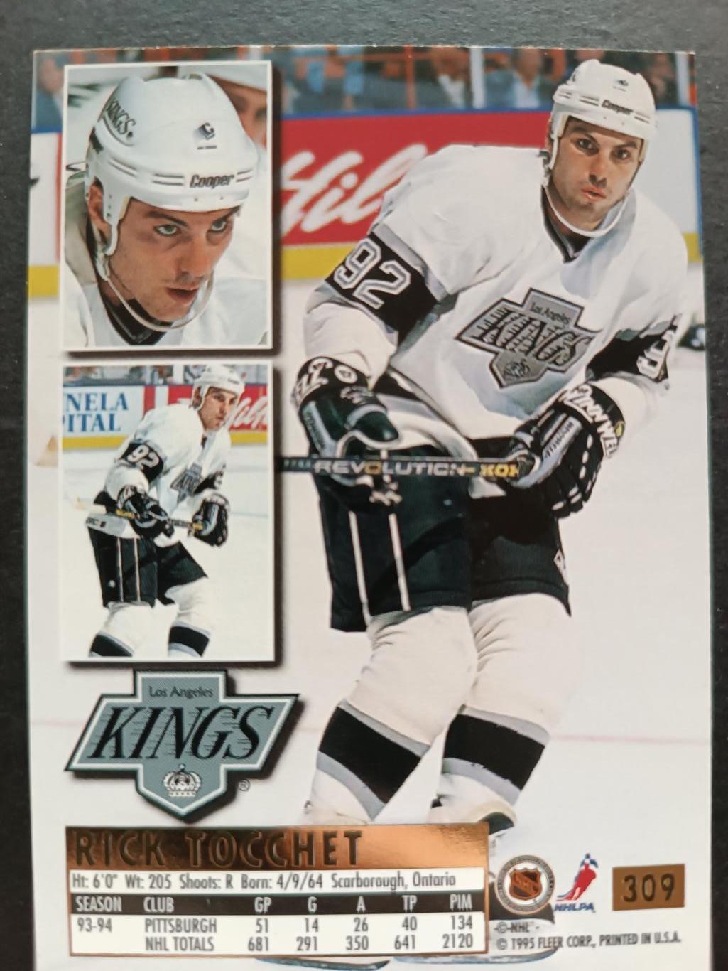 ХОККЕЙ КАРТОЧКА НХЛ FLEER ULTRA 1994-95 NHL RICK TOCHET LOS ANDGELES KINGS #309 3