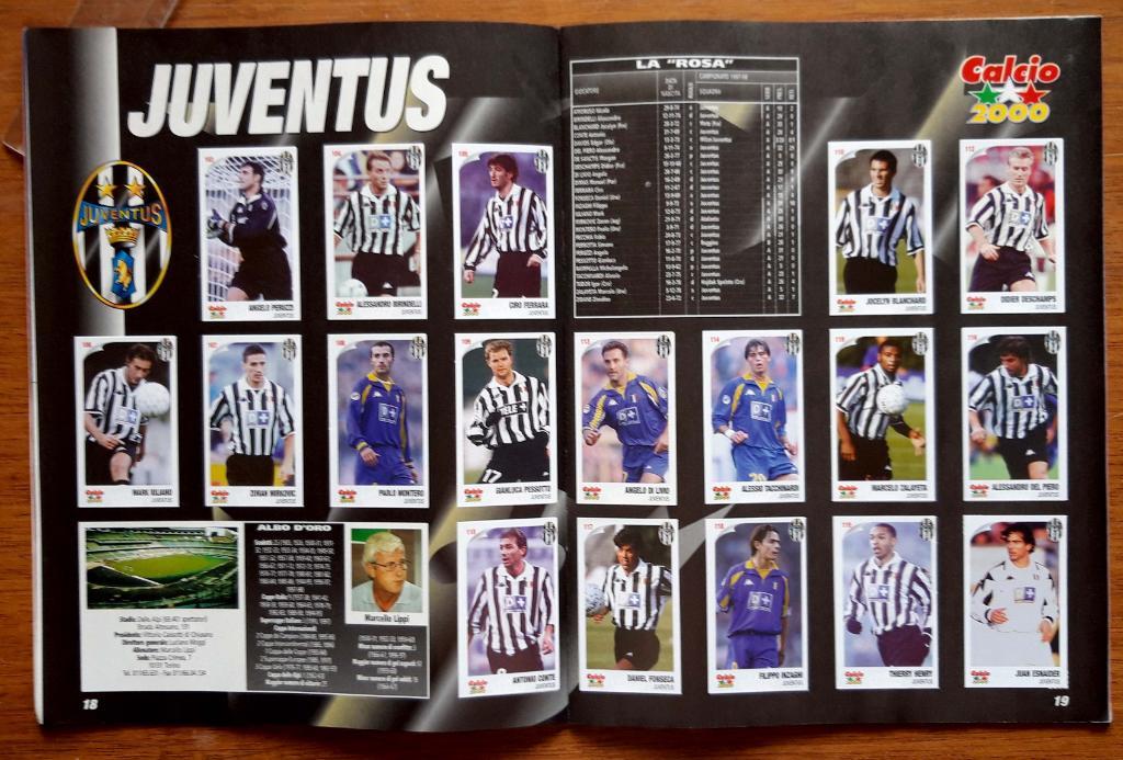 Альбом с наклейками Calcio 2000. Италия. Серия А. Сезон 1998/99 2