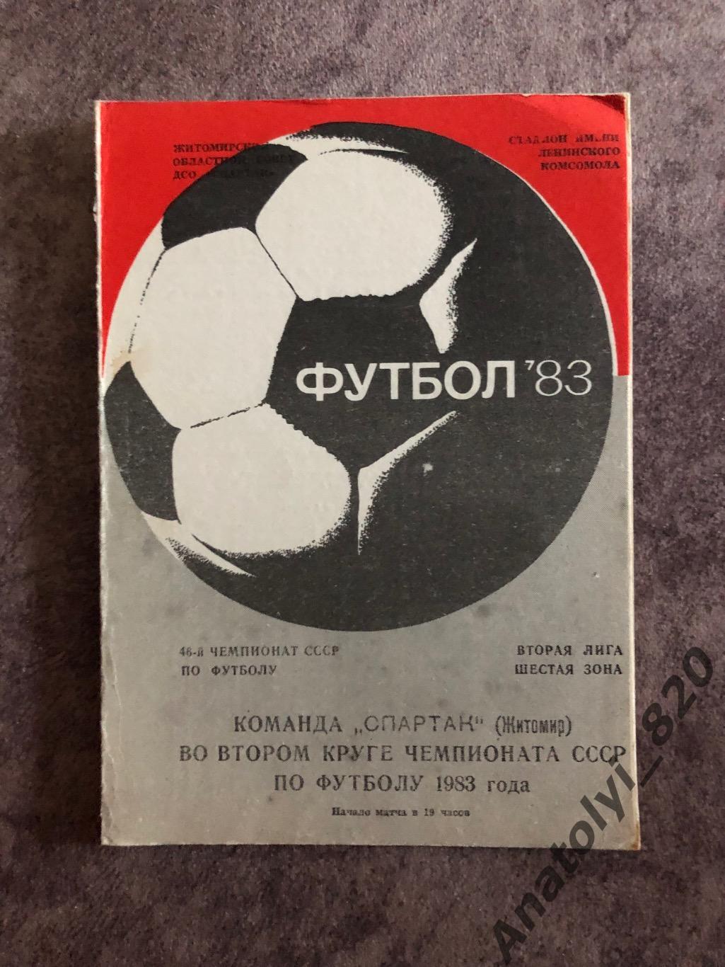 Спартак Житомир во втором круге чемпионата СССР по футболу 1983 года