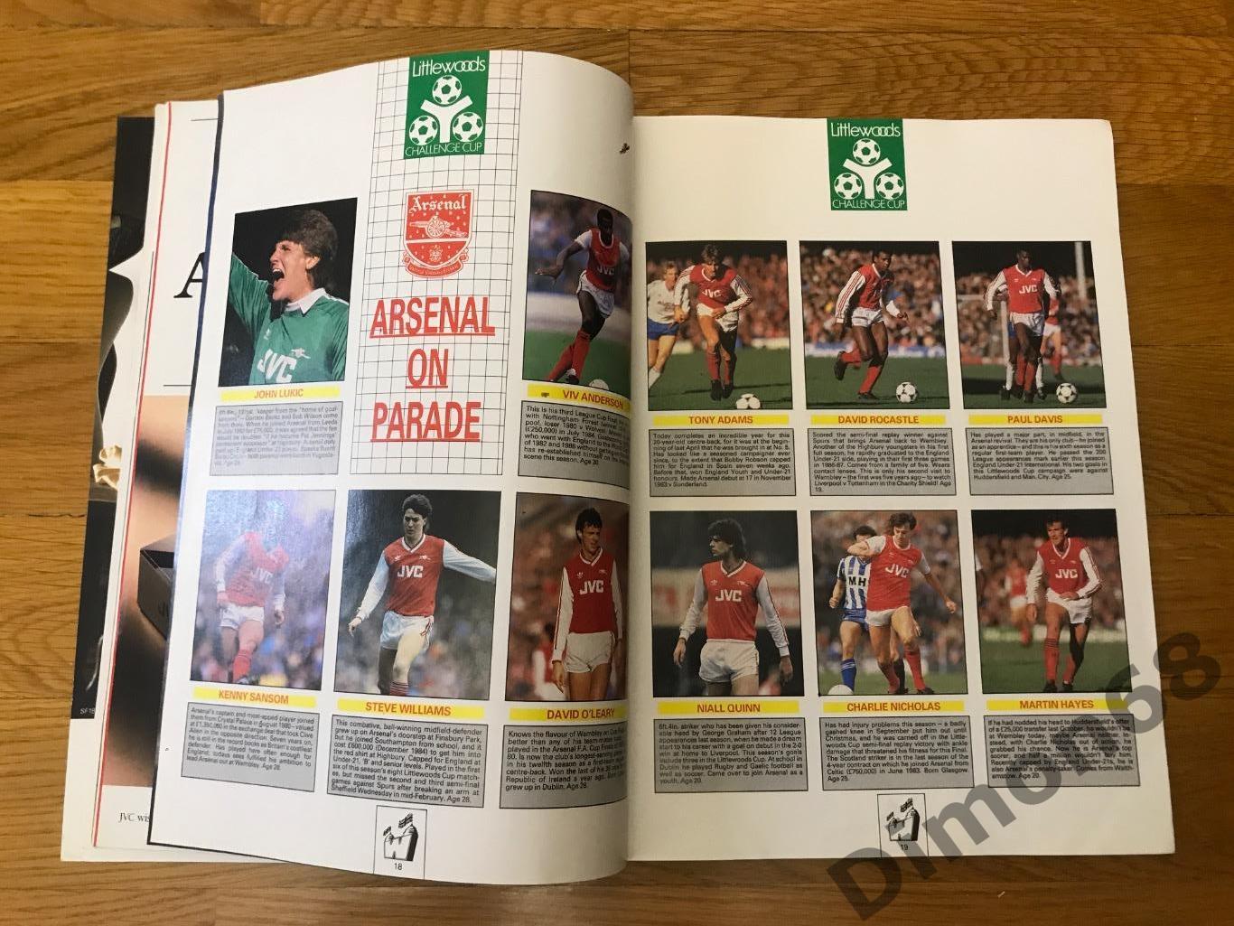 официальная программа к финалу кубка англии ливерпуль арсенал 1987г 4