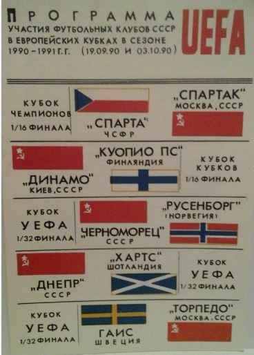 Программа участия клубов СССР в еврокубках