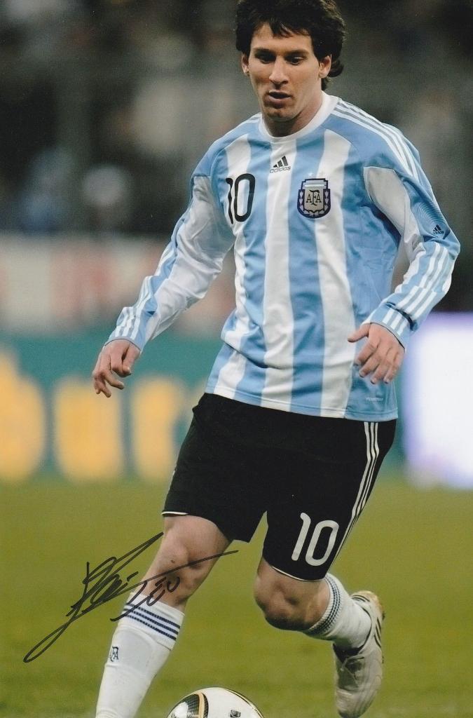 Фото футбол, Лионель Месси, Аргентина размер (21х30см) автограф оригинал