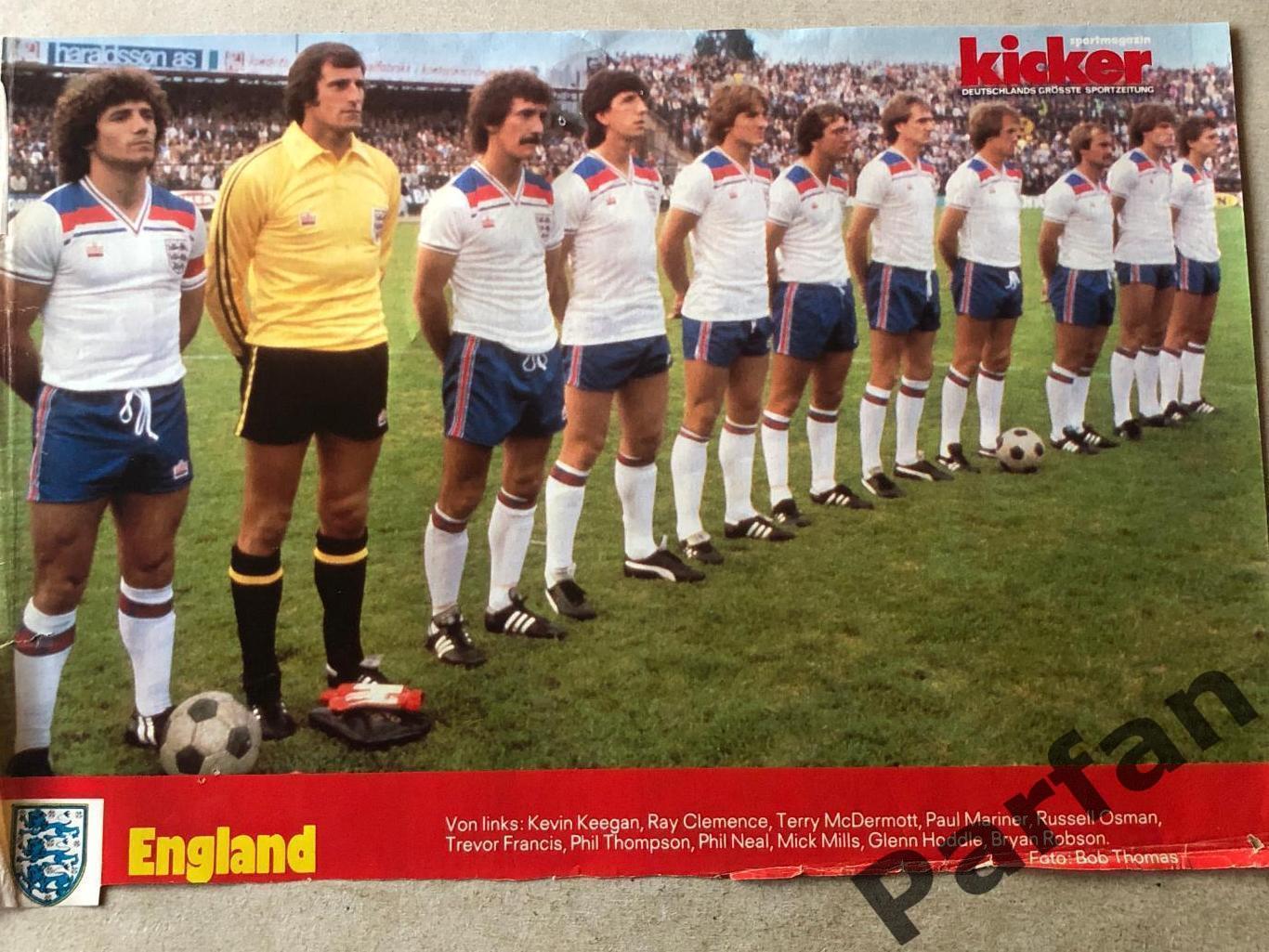 Футбол Kicker Постер Англія 1982