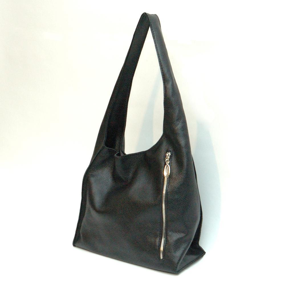 Женская кожаная сумка чёрный флотар ( М18).