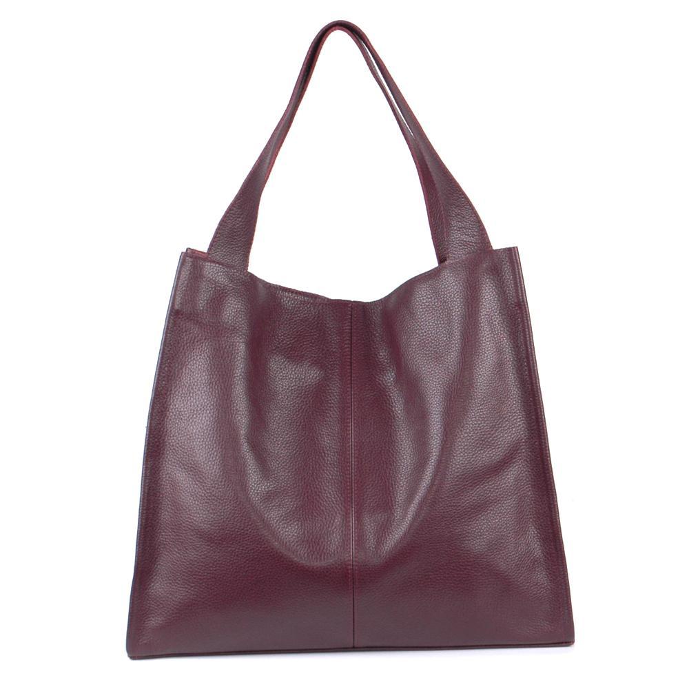 Женская кожаная сумка-шопер 12 виноградный флотар. 2