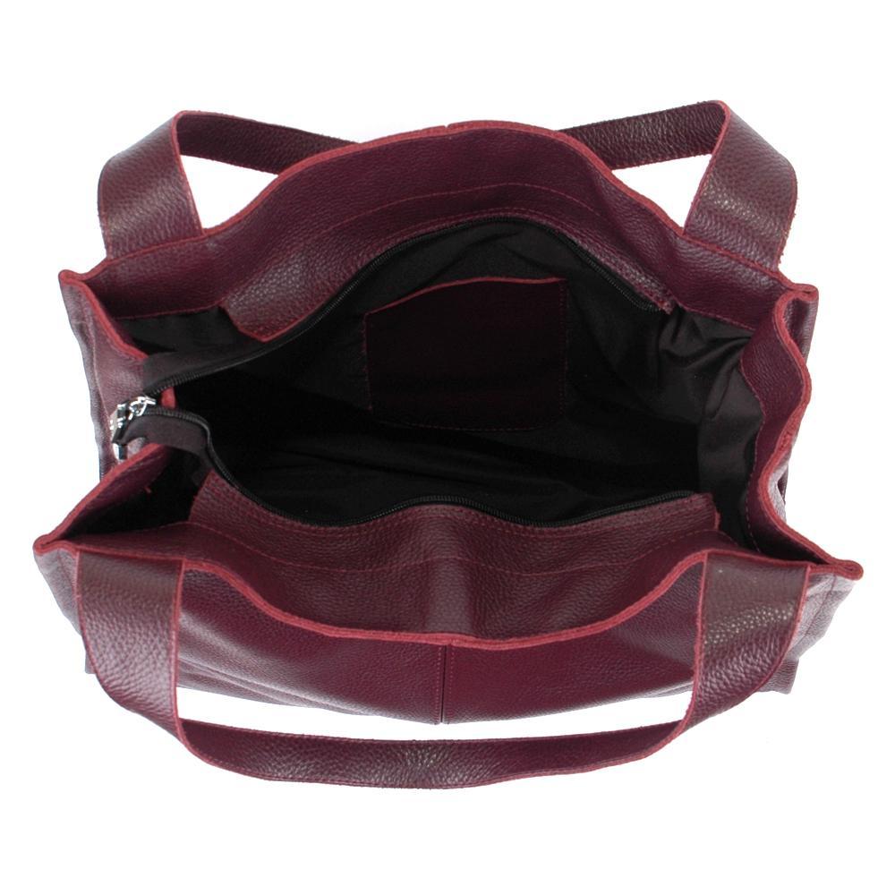 Женская кожаная сумка-шопер 12 виноградный флотар. 3