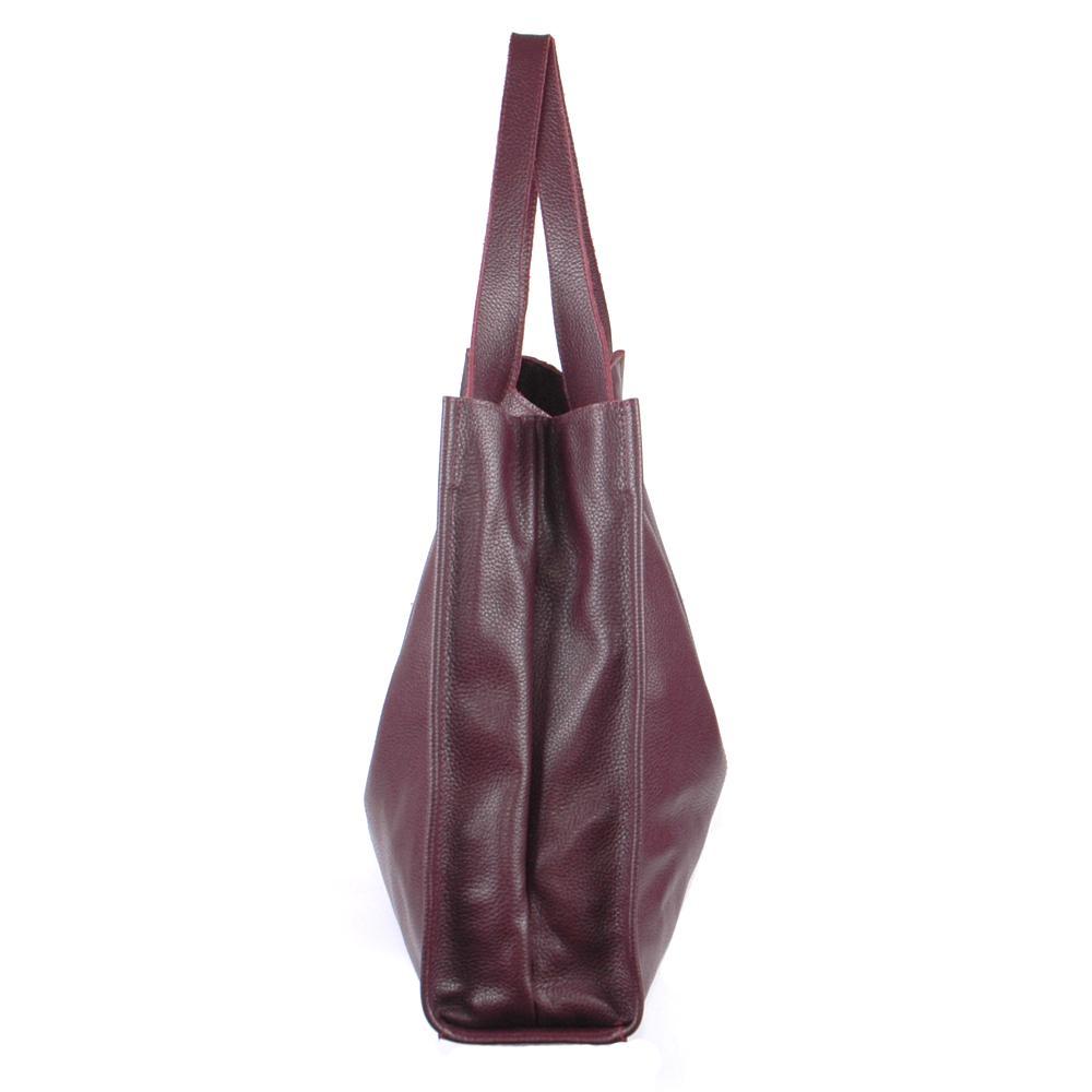 Женская кожаная сумка-шопер 12 виноградный флотар. 5