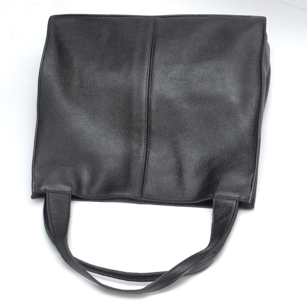 Женская кожаная сумка-шопер 12 чёрный флотар. 5