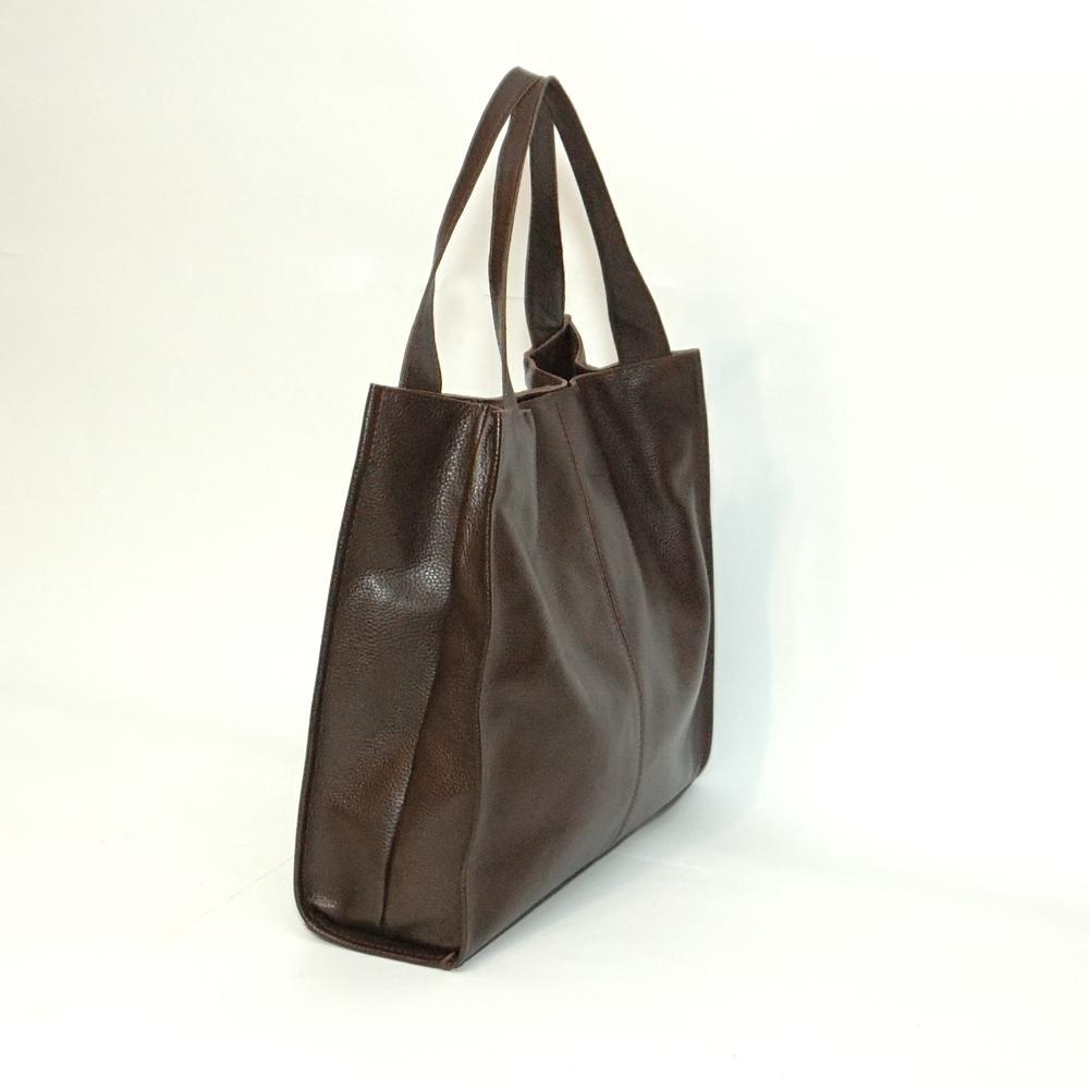 Женская кожаная сумка-шопер 12 шоколадный флотар. 2