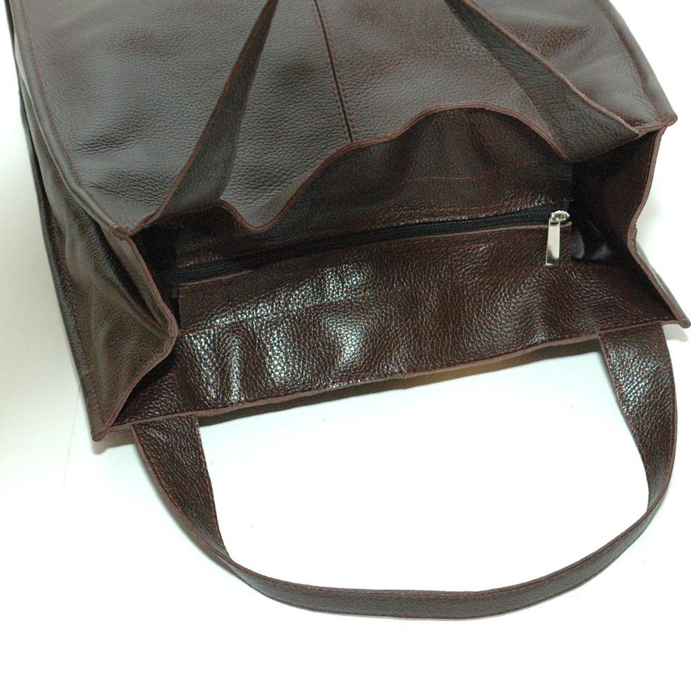 Женская кожаная сумка-шопер 12 шоколадный флотар. 4