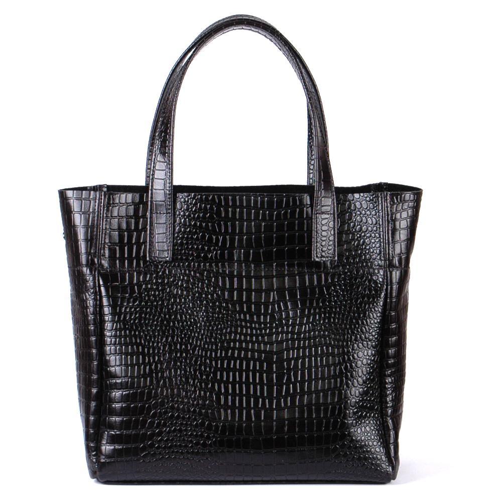 Женская кожаная сумка чёрный кайман (М2). 1