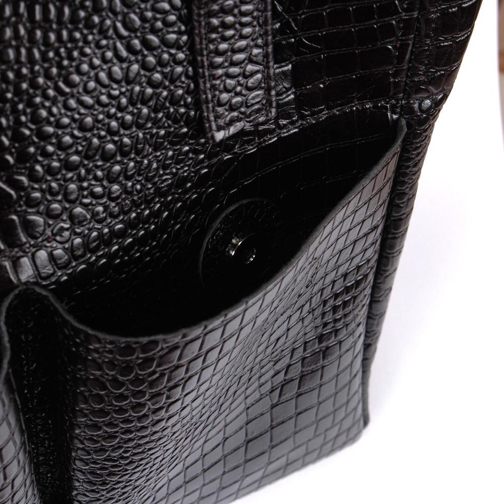 Женская кожаная сумка чёрный кайман (М2). 7