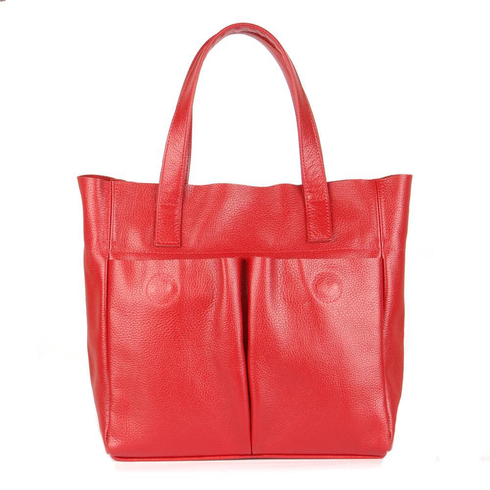Женская кожаная сумка красный флотар (М2).