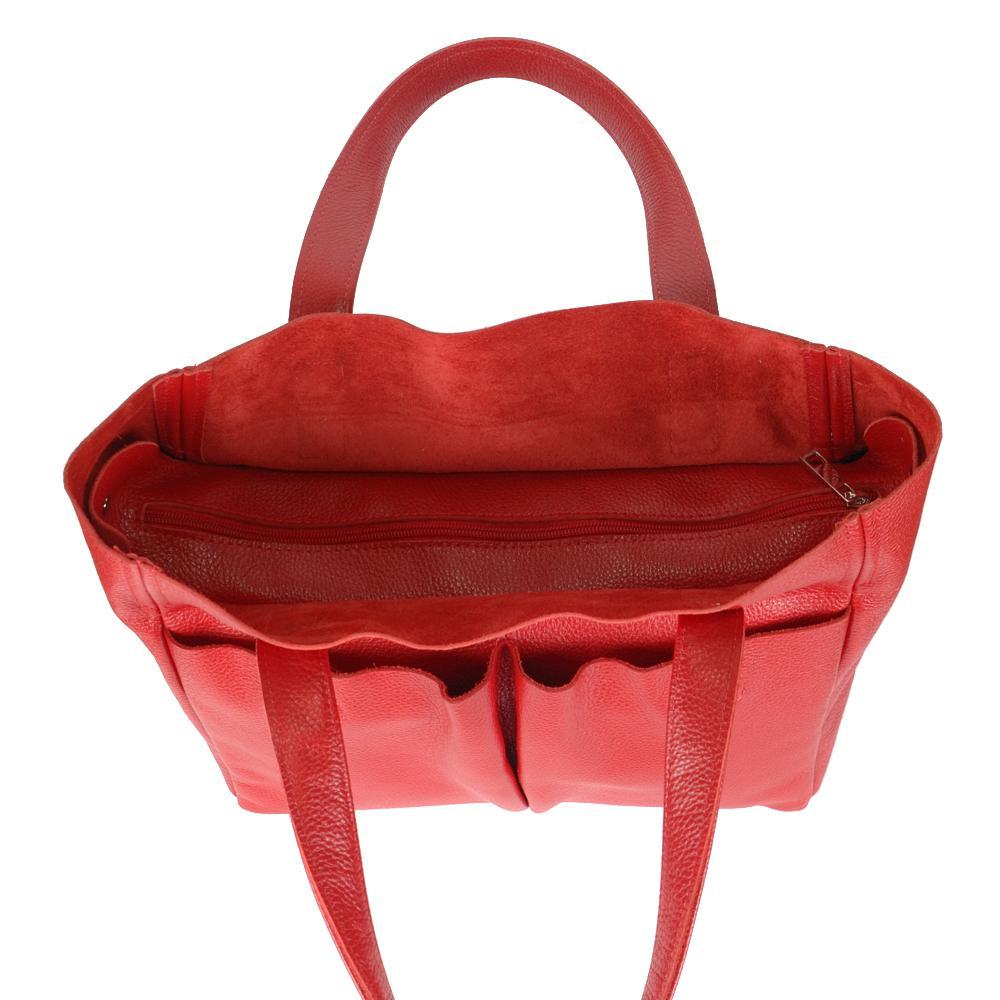 Женская кожаная сумка красный флотар (М2). 2