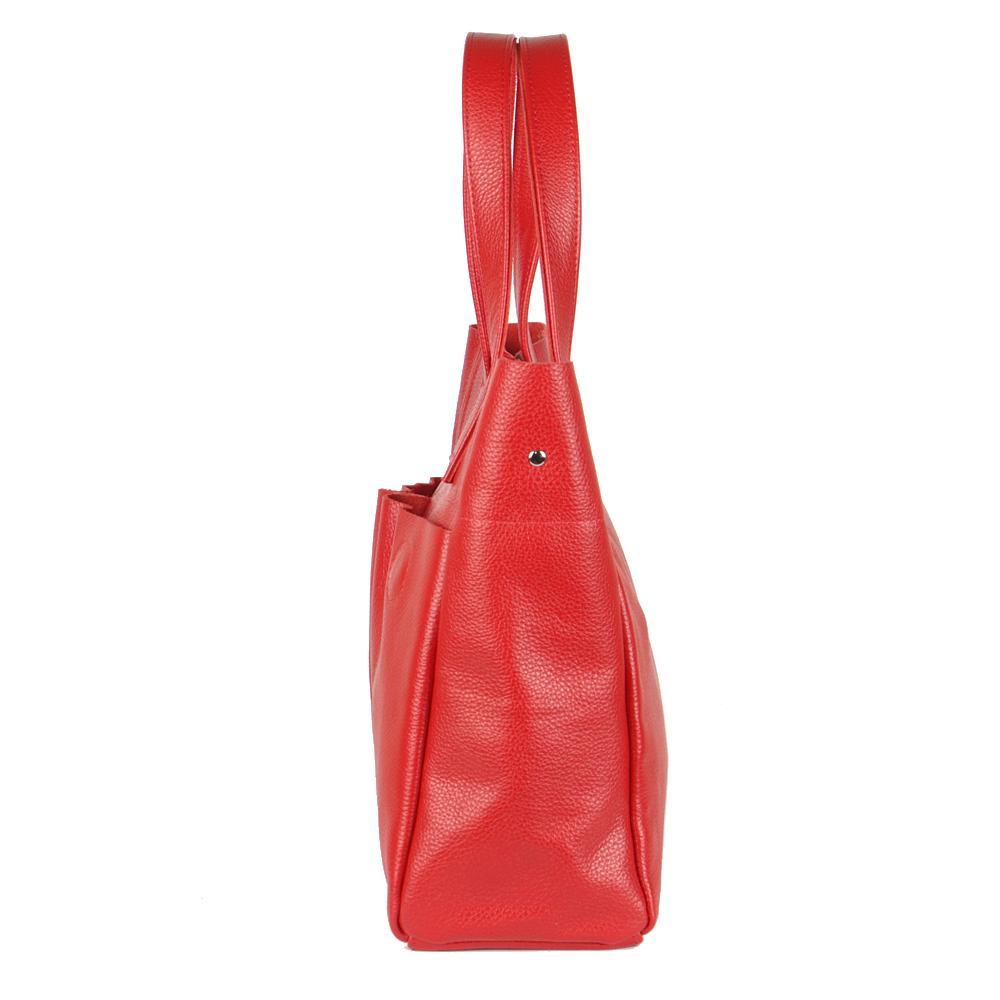 Женская кожаная сумка красный флотар (М2). 4