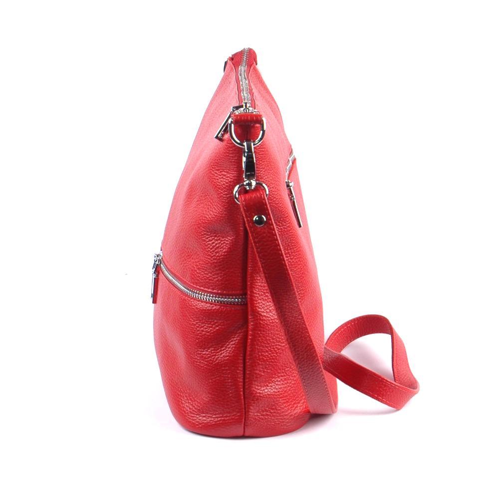 Женская сумочка из натуральной кожи кросс-боди красный флотар М42.. 1