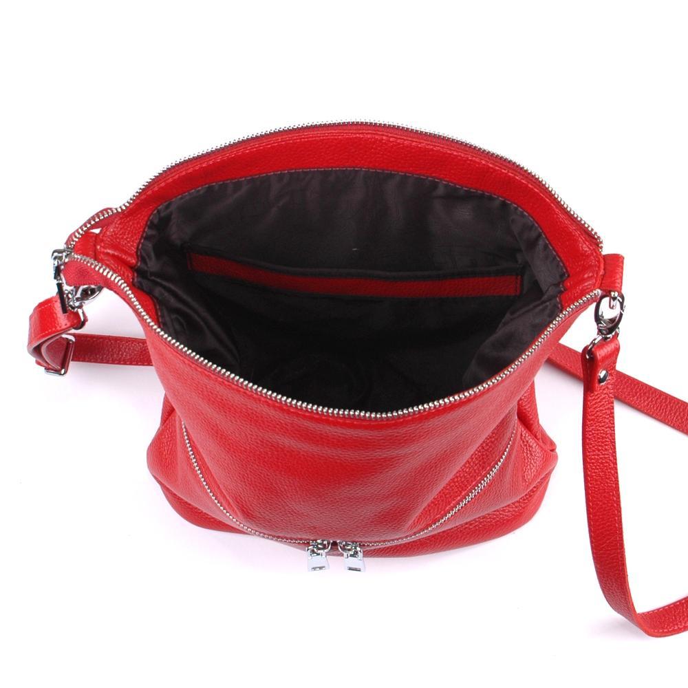 Женская сумочка из натуральной кожи кросс-боди красный флотар М42.. 3