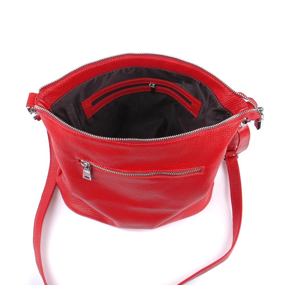 Женская сумочка из натуральной кожи кросс-боди красный флотар М42.. 4