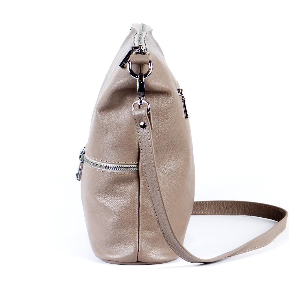 Женская сумочка из натуральной кожи кросс-боди капучино флотар М42.. 1