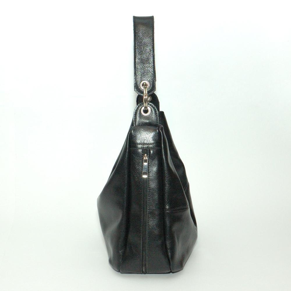 Женская сумка - шоппер из натуральной кожи чёрный флотар М14 3