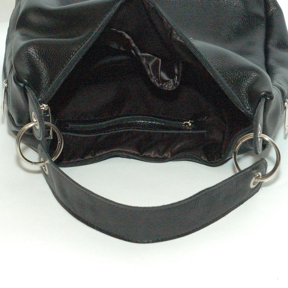 Женская сумка - шоппер из натуральной кожи чёрный флотар М14 5