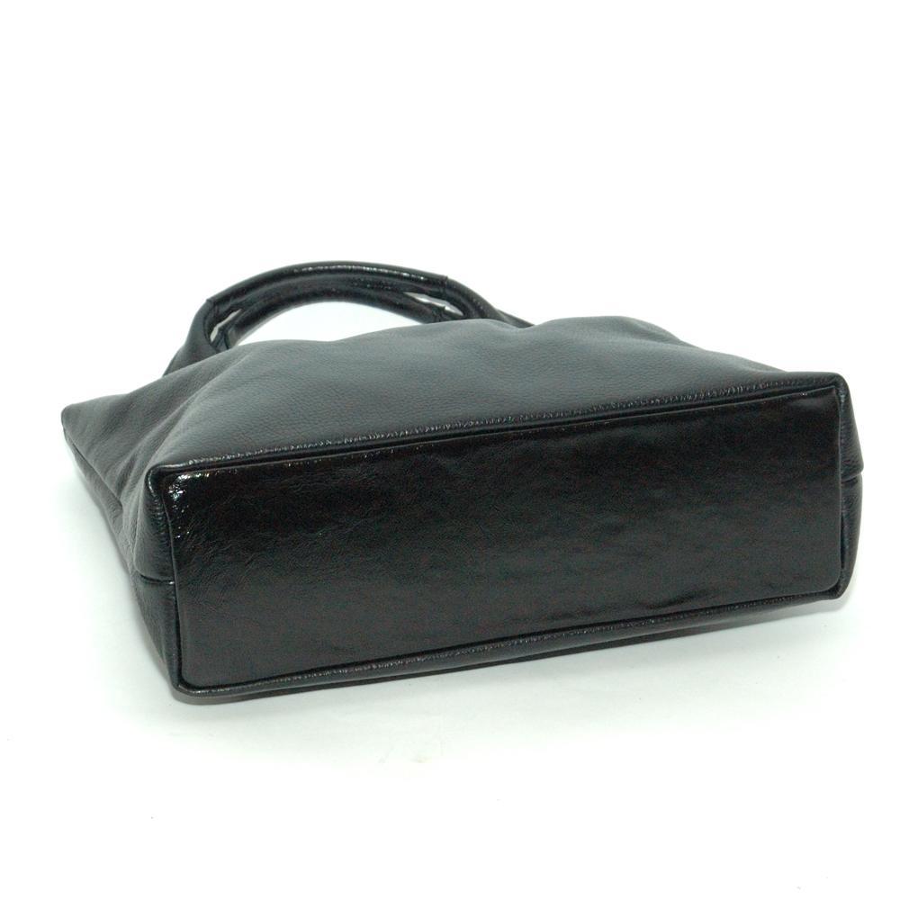 Женская сумка-хобо из натуральной кожи чёрный флотар. (М15). 6