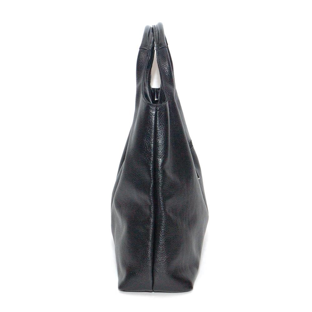 Женская сумка-хобо из натуральной кожи чёрный флотар. (М15). 7