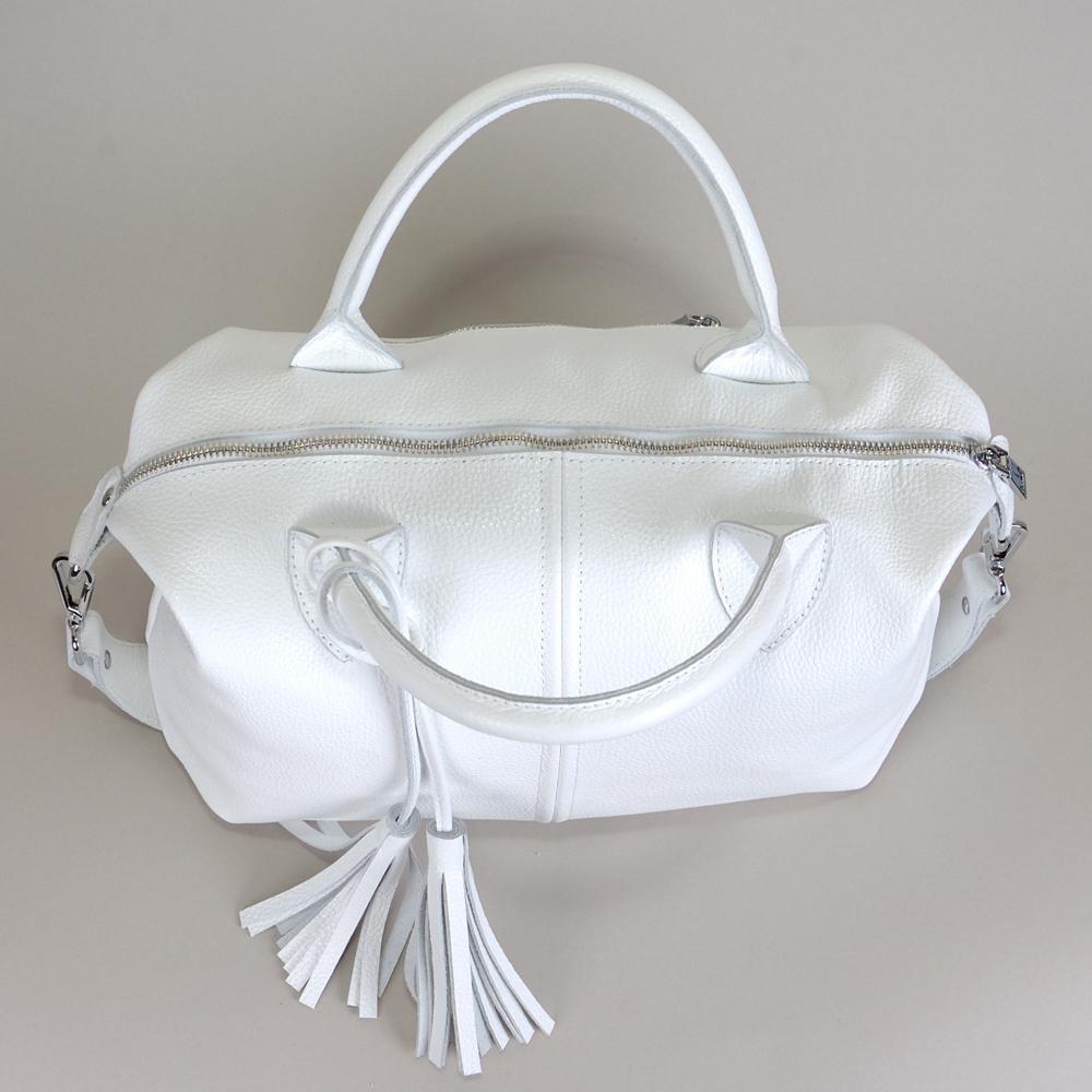 Женская сумочка из натуральной кожи белый флотар(М20). 3