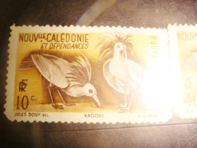 Марки Новая Каледония птицы 3 шт винтаж 50х годов. 4