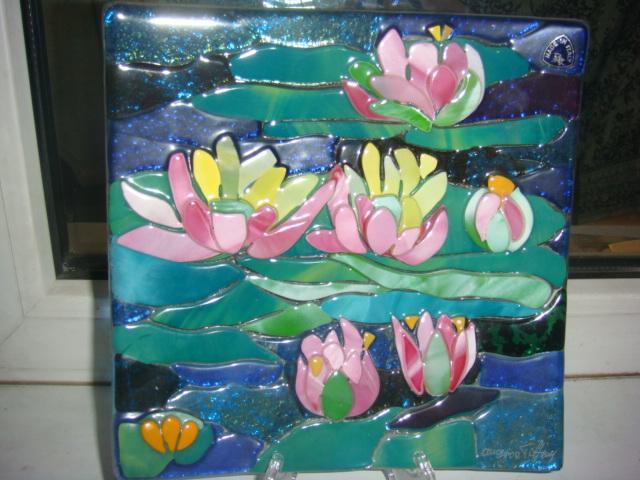 Тарелка декоративная Лилии Tiffany (Тиффани) Murano 1