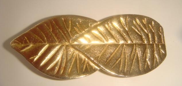 Пряжка для ремня арт деко бронза листья 80х годов