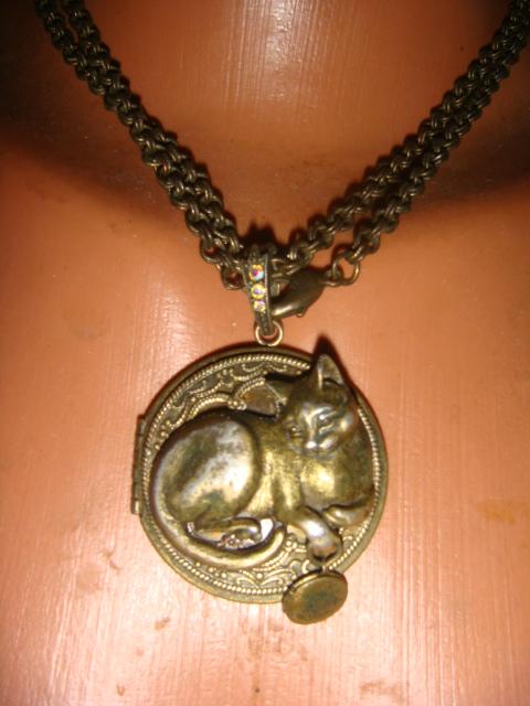 Кулон медальон кошка ф. Sweet Romance винтаж 1990х годов