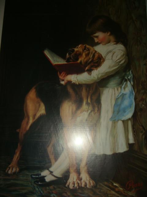 Постер девочка с собакой Англия винтаж 90 х годов 1