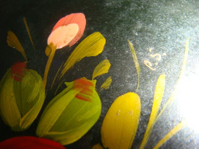 Шкатулка цветы Жостово винтаж 1960х годов 3