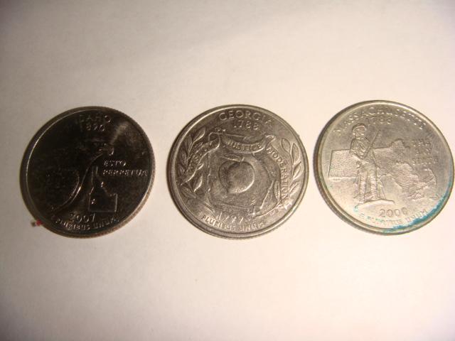 Монеты 25 центов редкие 3 шт по штатам США