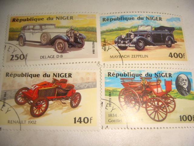 Набор марок ретро автомобили Niger 1984 год 4 шт