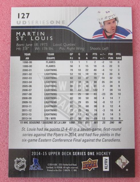 НХЛ Мартин Сан-Луи Нью-Йорк Рейнджерз № 127 1