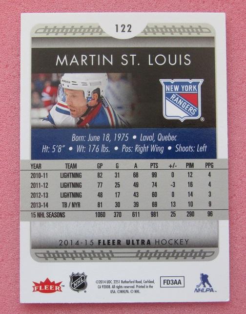 НХЛ Мартин Сан-Луи Нью-Йорк Рейнджерс № 122 1