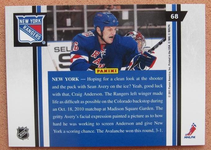 НХЛ Шон Эйвери Нью-Йорк Рейнджерс № 68 1