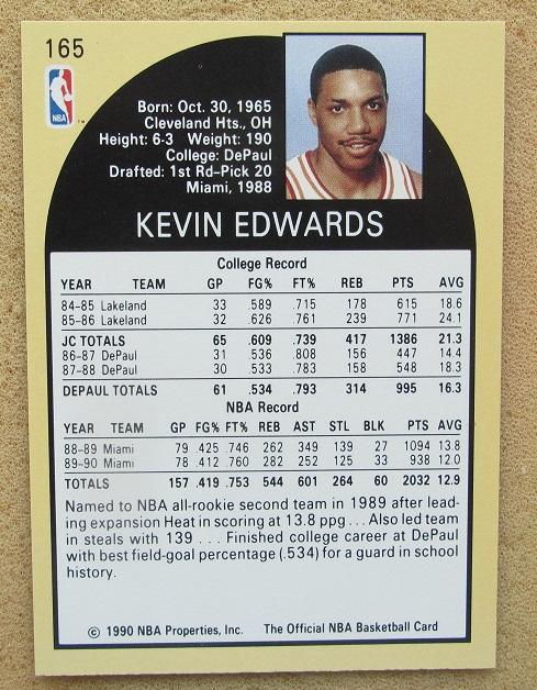 баскетбол НБА Кевин Эдвардс Майами Хит № 165 1