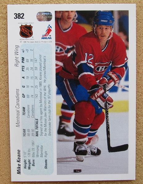 НХЛ Майк Кин Монреаль Канадиенс № 382 1