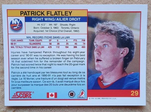 НХЛ Патрик Флэтли Нью-Йорк Айлендерс № 29 кан 1