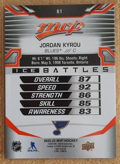 НХЛ Джордан Кайру Сент-Луис Блюз № 61 1