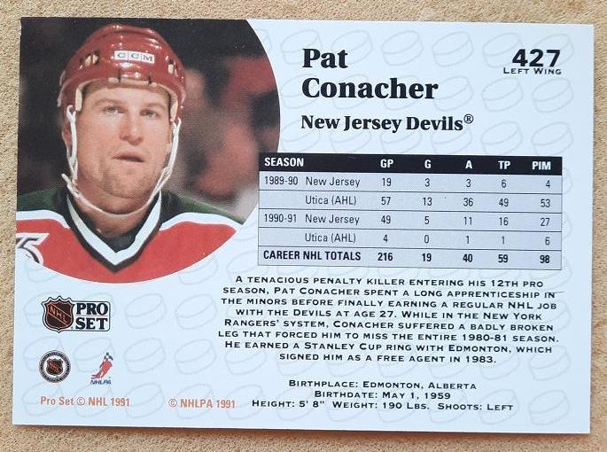 НХЛ Пэт Конахер Нью-Джерси Дэвилз № 427 1